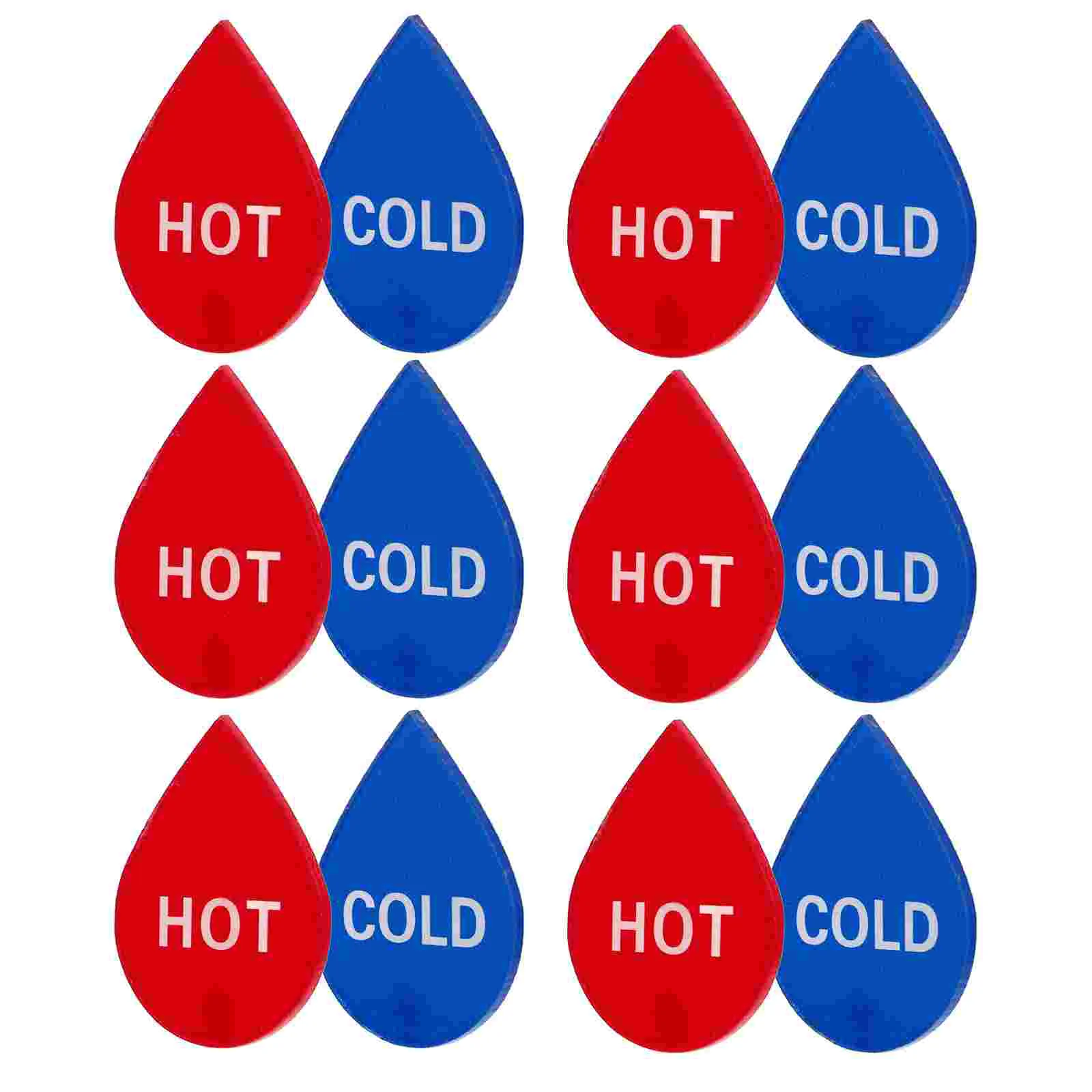 Cold Hot Water Labels Stickers Taps Faucet Heater Signs Shower Bathrooms Square Water Sticker Signs Traffic Signal 6 Pairs