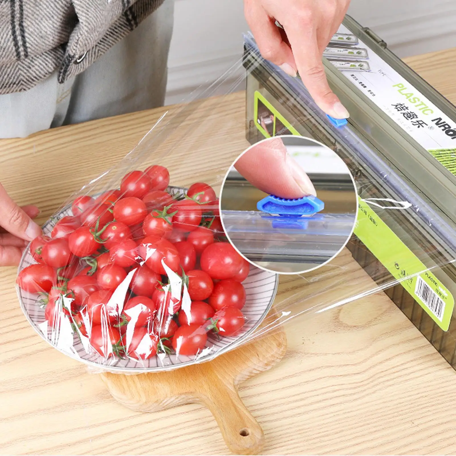 Plastic Wrap Dispenser Foil Cling Film Cutter Food Wrap Organizer Kitchen Tool