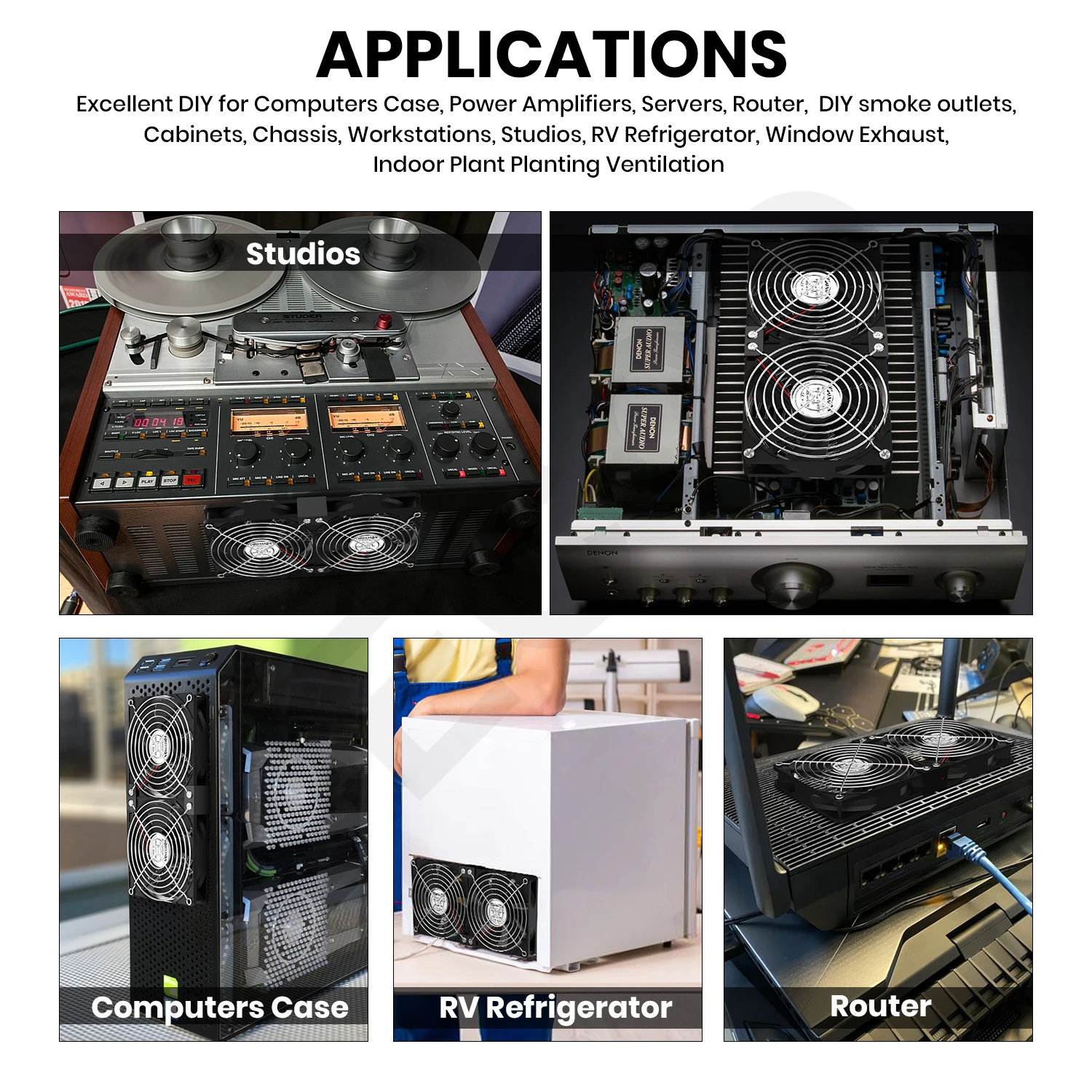 Btc Mining Machine Chassis Workstation do Radiador do Armário de Alta Velocidade Servidor Violento Ventilador de Refrigeração dc 12v 220v 120 mm 12cm - Imagem 6
