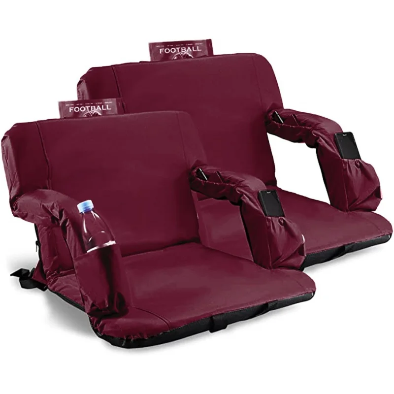 

Stadium Seats for Bleachers with Back Support and Thick Padded Cushion,24" Extra Wide Portable Reclining Folding Chair with Opti