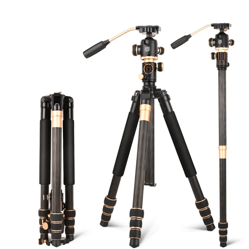 

QZSD-Q888C Carbon fiber Integrated Horizontal Shooting Multifunctional Tripod transverse digital video tripod