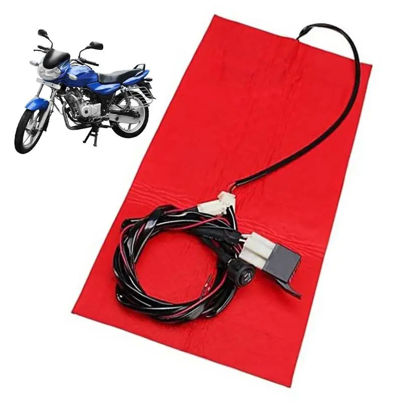 

300g Heated Seat Heater Pad Winter Warm Waterproof Red Wire Harness Universal Heating Cushion Motorcycles Supplies For Bike Cars
