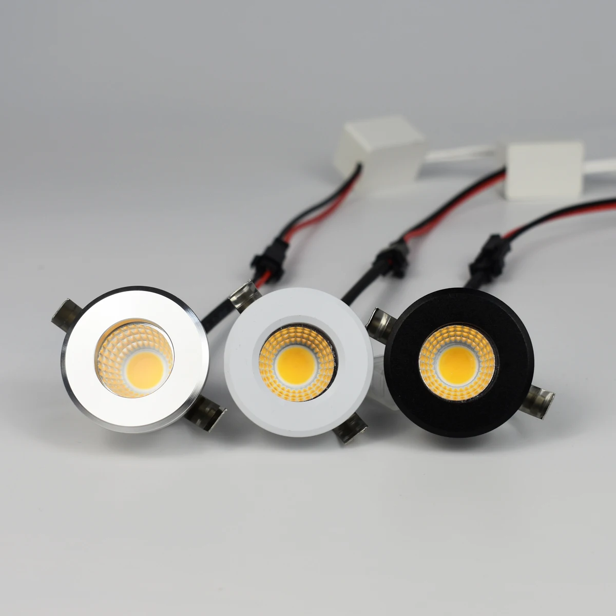 Mini LED Downlight Dimmable COB 3W Cut Hole 30mm Black White Silver Body AC12V 110V 220V Dust-proof Anti-fog