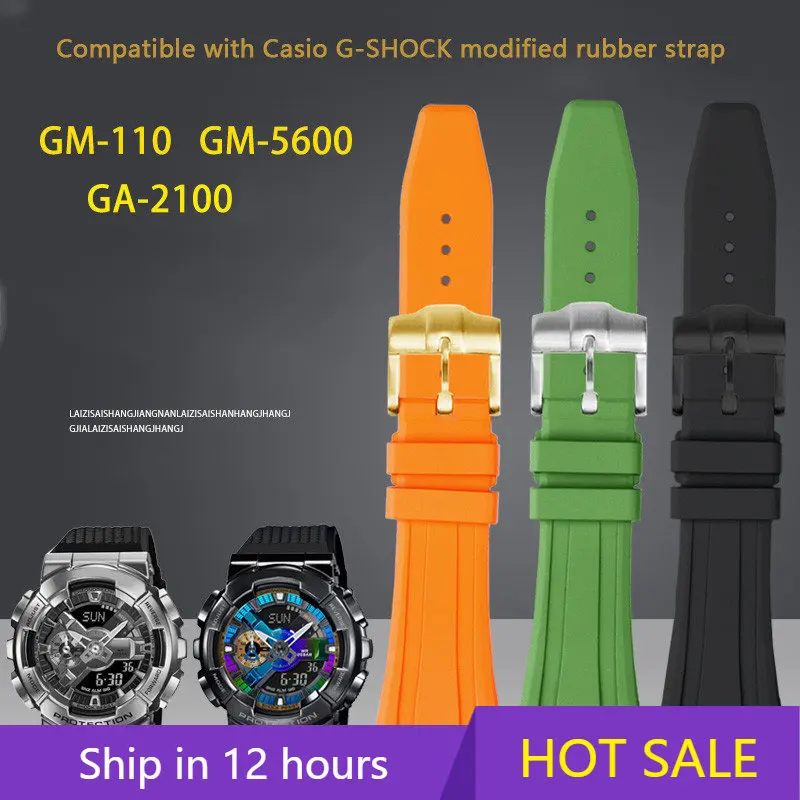 

Rubber Strap Suitable For Casio G-SHOCK GA-2100/2110 GM-110/GM5600 Modified High-Quality Sports Waterproof Watch Accessories