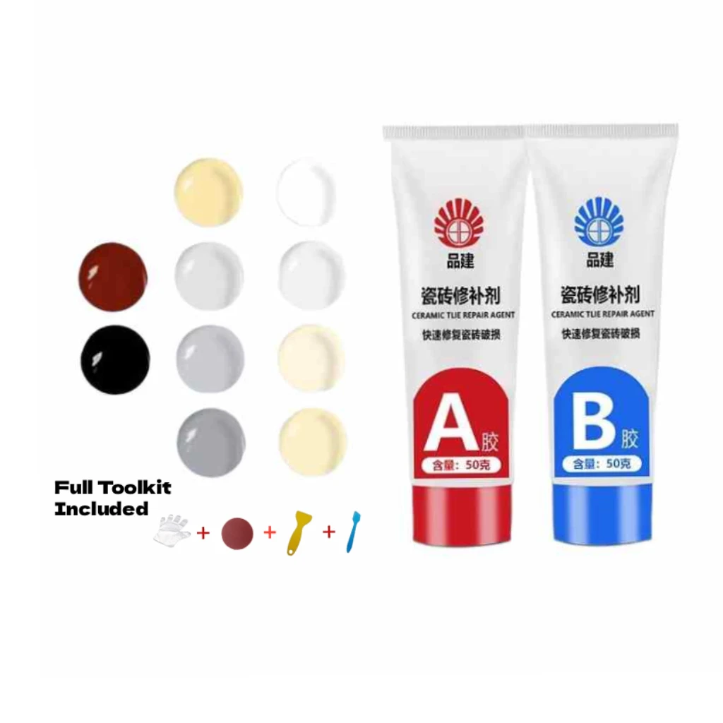 Tile Repair Agent Kit Paste Tile Ceramic Porcelain Repair Marble Floor Toilet Washbasin Crack Damage break fracture caulk