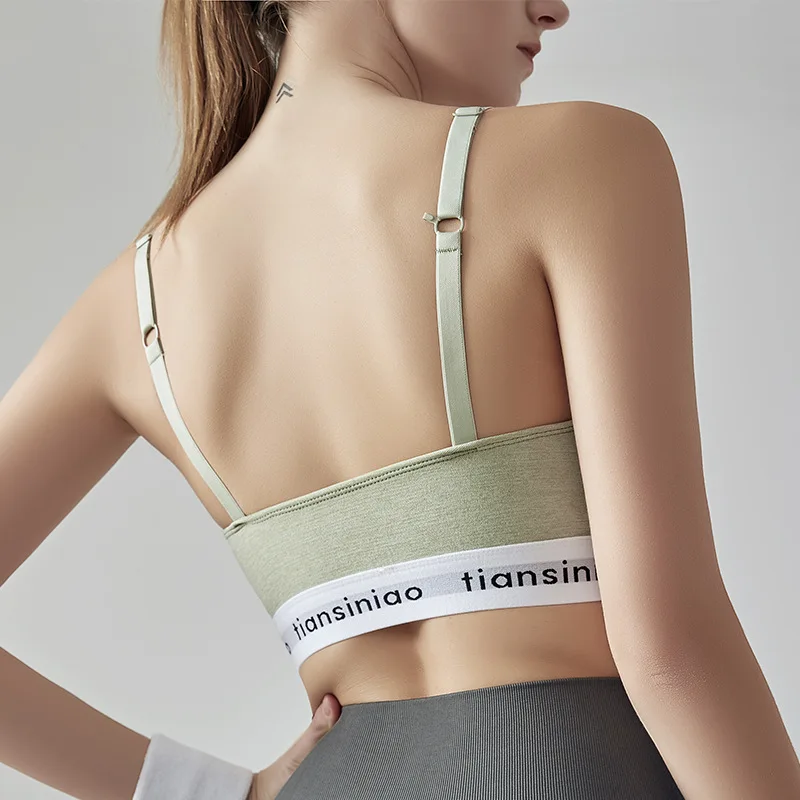 women's Sports Bra Push Up Shockproof Bralette Solid Gathered Wireless Brassiere Seamless Breathable Underwear Sexy Lingerie