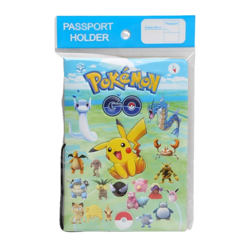 Pokemon Pikachu Passport Cover Travel Accessories Passport Holder ID Cover  Men Portable Bank Card Passport Business Wallet Case