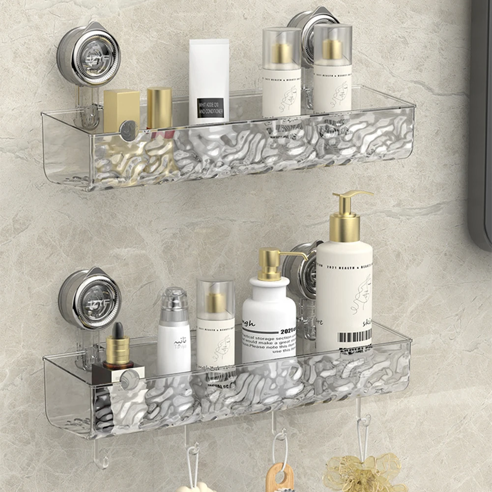 Glacier Pattern Bathroom Shelf Suction Cup Wall Mount Corner Storage Shelves Shampoo Holder Cosmetic Rack Shower Drain Basket Ba 3