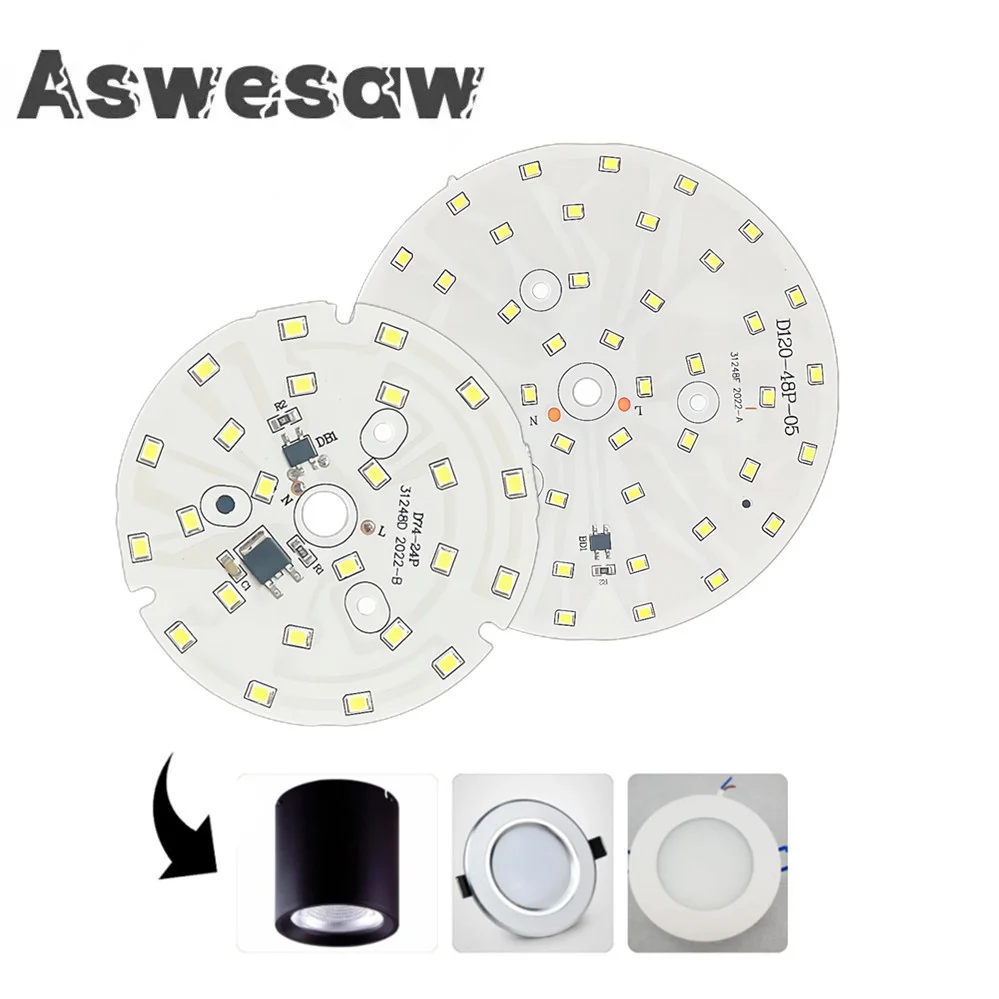 Chip Led Per Downlight 3W 5W 7W 9W 12W 15W 18W Smd 2835 Round Light Beads Ac 220V-240V Led Downlight Chip Spotlight Led