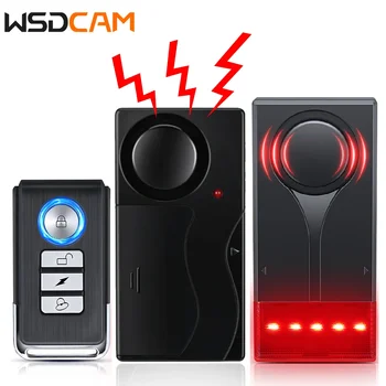 WSDCAM Wireless Vibration Alarm with Remote Control Anti-Theft Alarm Door and Window Alarm Motorcycle Bicycle Security Sensors 1