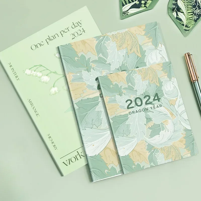 

2024 Calendar Agenda Planner Organizer Notebook Diary Weekly Goal Habit Checklist 365 Days Schedules Organizer Writing Pads