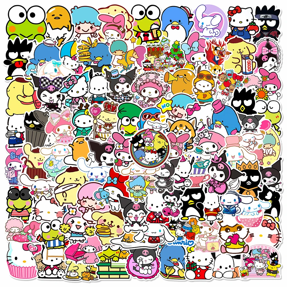 

10/30/50/100pcs Kawaii Sanrio Cartoon Stickers Hello Kitty Kuromi Decals Laptop Notebook Phone Suitcase Decoration Sticker Toys