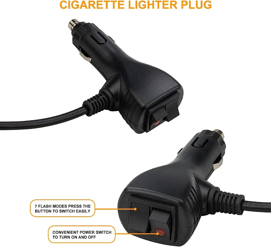 LED Amber Warning Flash Beacon Light with Double Switch Multimodal Strobe Rotating Magnetic Signal Light for Vehicle Bus Truck