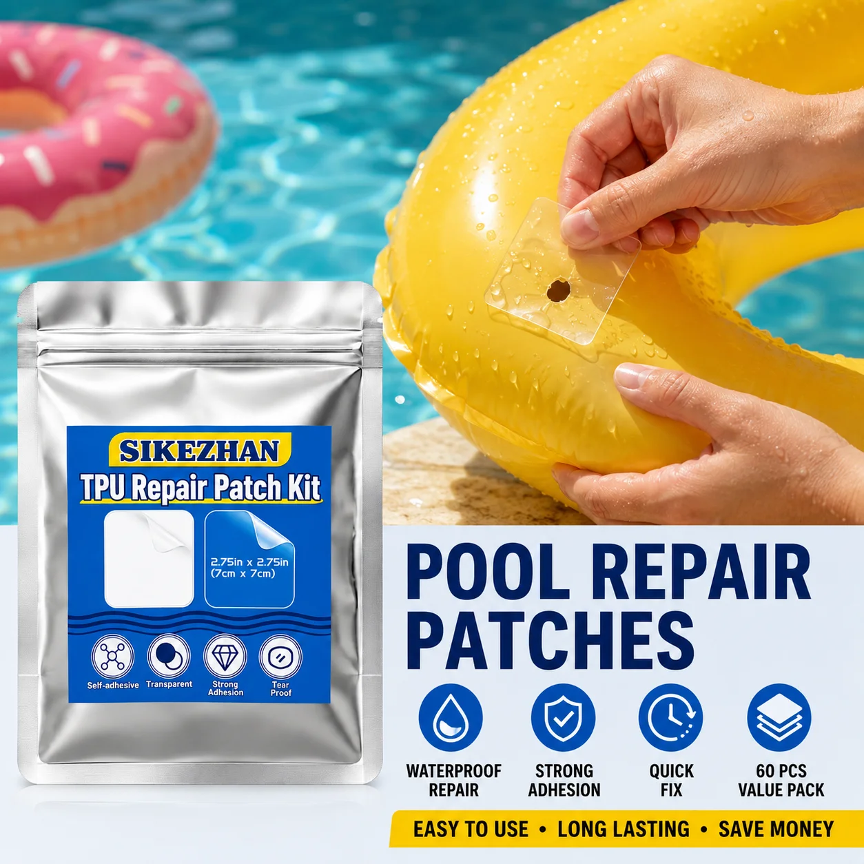 Durable Clear Repair Patch Kit
