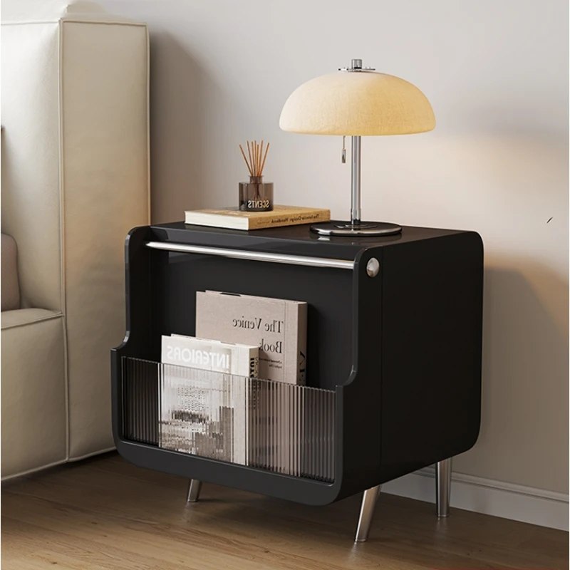

Wood Modern Nordic Bedside Tables Mobile Storage Bedroom Bedside Cabinet Living Room Makeup Table De Chevet Bedroom Furniture