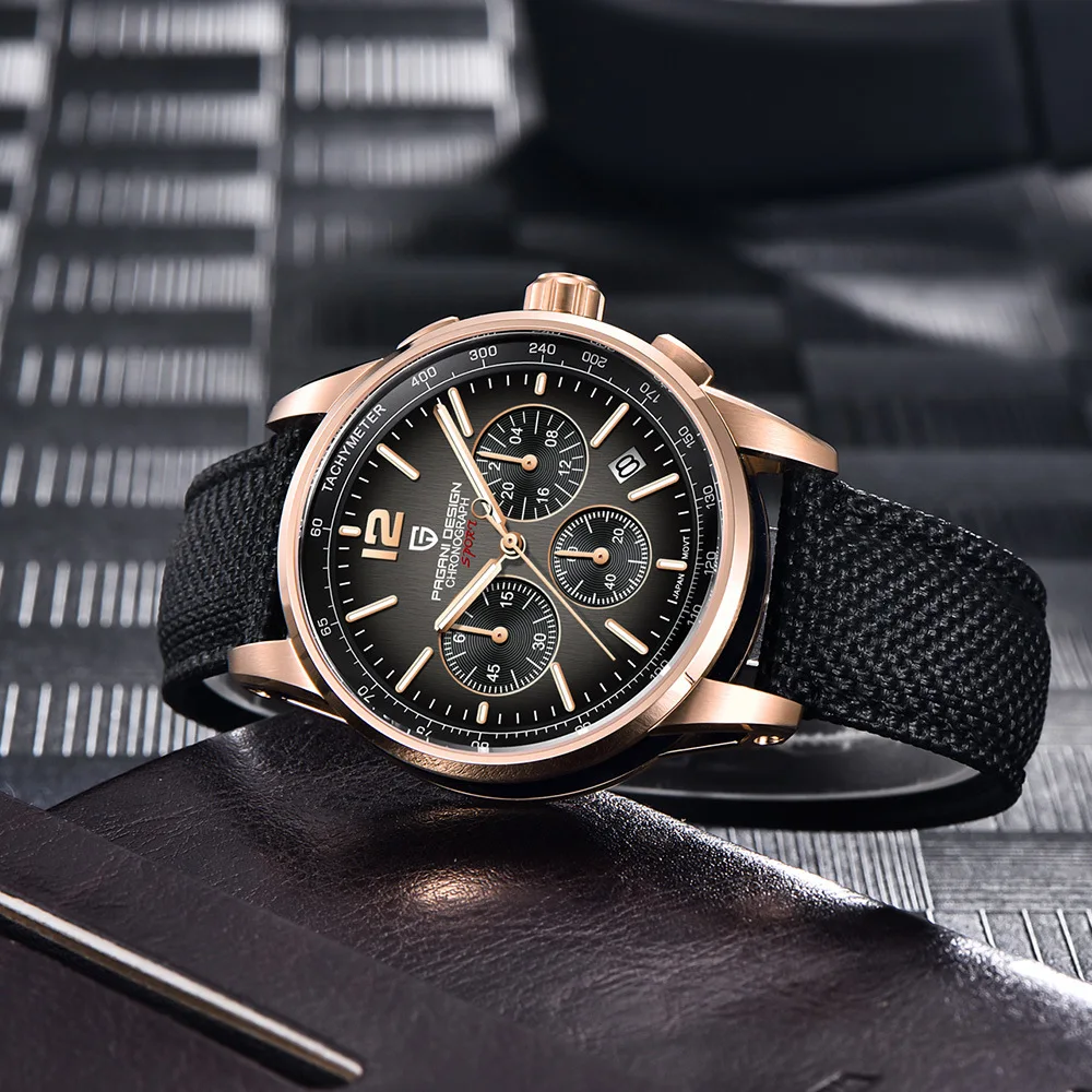 PAGANIDESIGN Men's Watch Multi-functional quartz chronograph watch steel YS008