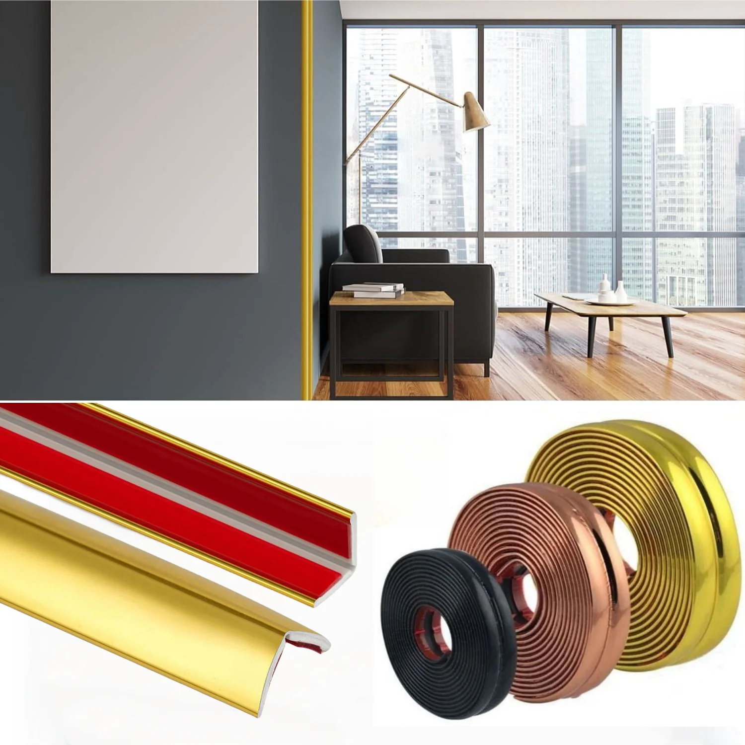 Pvc Inner Corner Line para Sala de Estar Teto Top Edge Guard Tira Decorativa Auto-adesivo Wall Corner Móveis