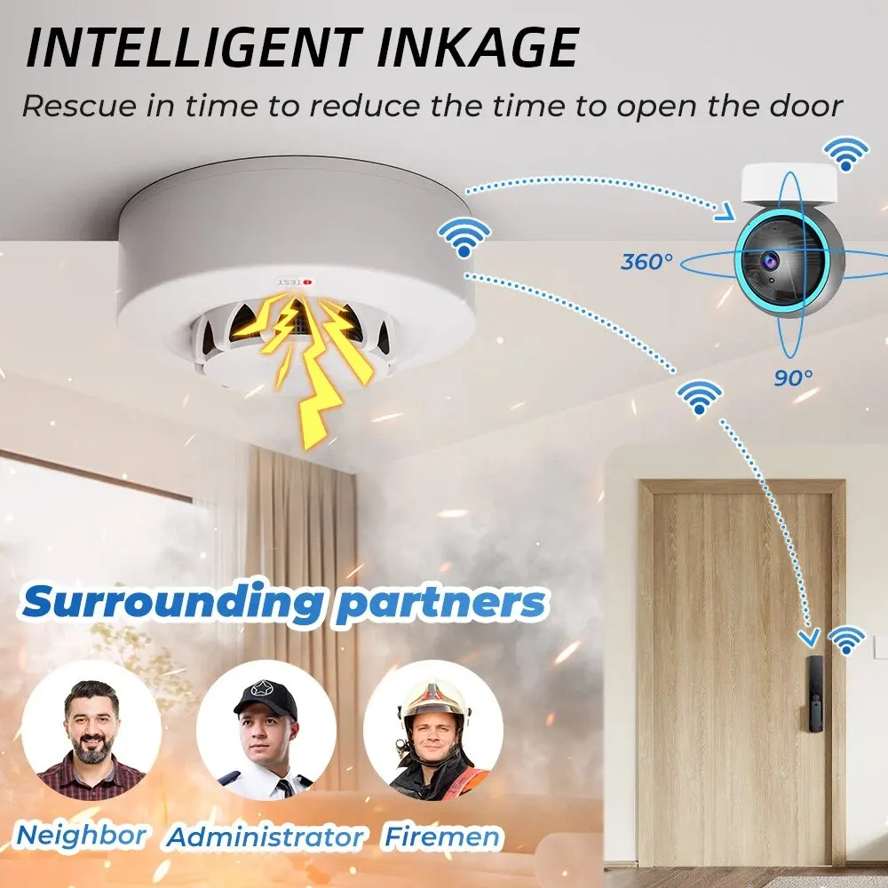 Tuya Zigbee Smoke Sensor Fire Alarm Detector Home Security Alarm Should Work with Tuya Zigbee Hub Smoke Alarm