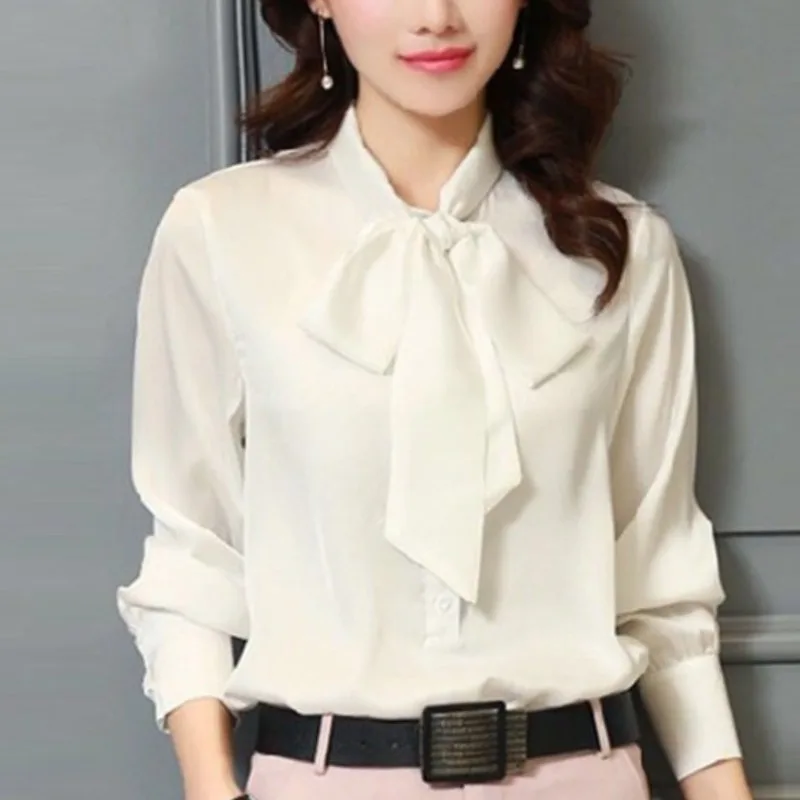 2024Summer Women's Elegant Casual Solid Button Long Sleeved Top Fashion Thin Loose Scarf Collar Single Row Multi Button Shirt