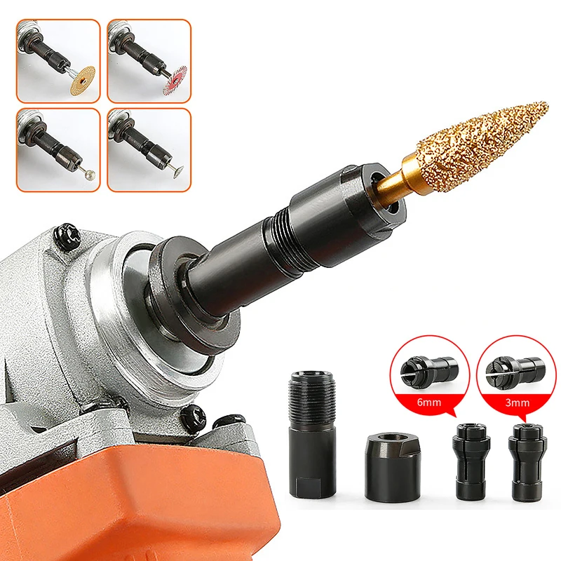 

6/3mm Angle Grinder Modified Adapter To Straight Grinder Chuck For 100-type Angle Grinder M10 Thread Grinding Polishing Cutting