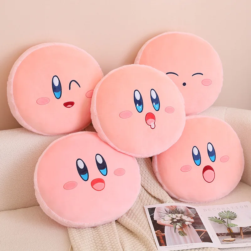 

Kirby плюшевая кавайная игрушка круглая диванная подушка для гостиной, Подушка для сна, милый мультяшный диван для девочек, плюши, украшение для кукольной комнаты, подарок