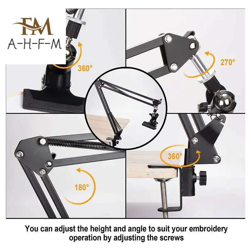 Adjustable Metal Embroidery Hoop Stand, Folding Embroidery Hoop Holder And 16 Pieces Needles