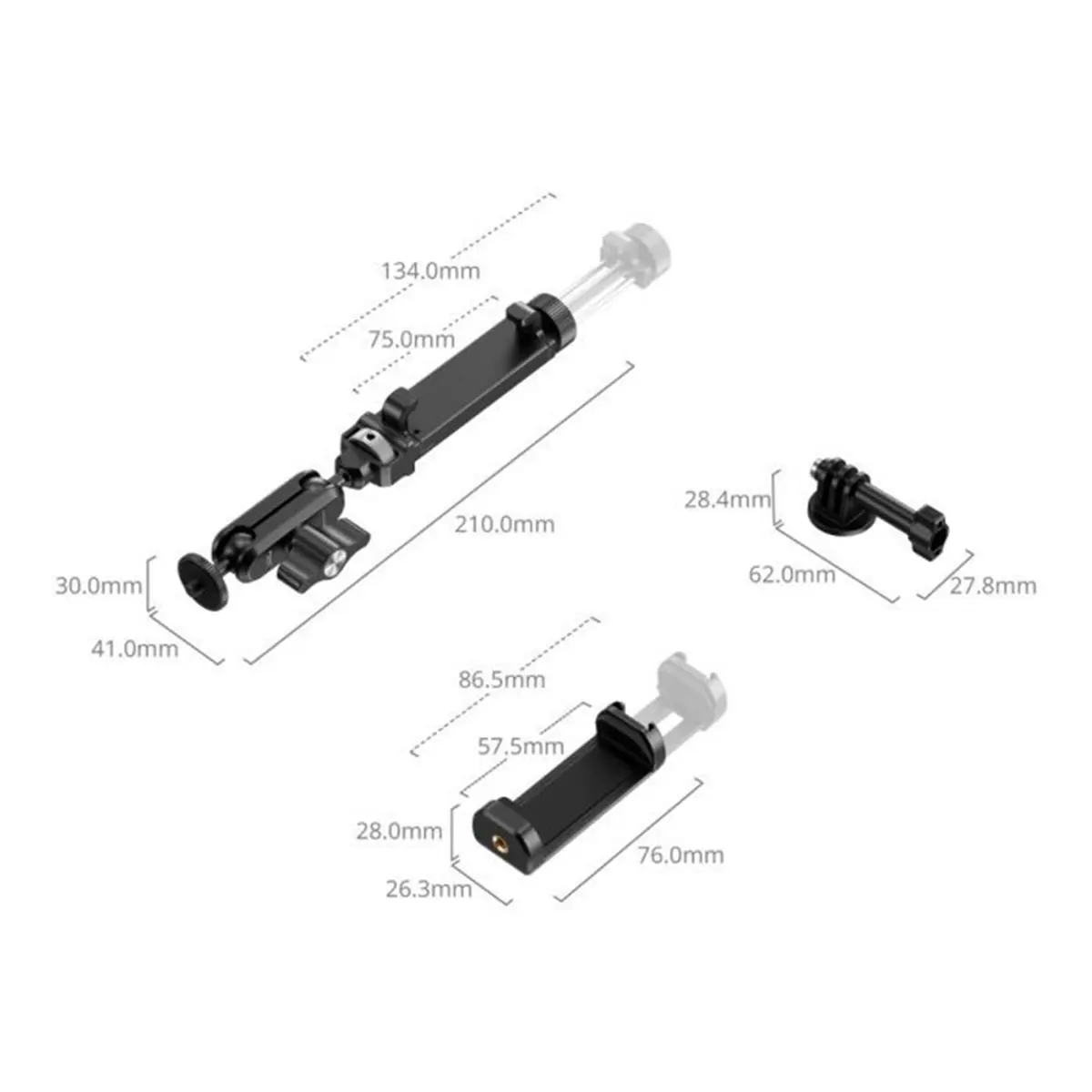 N05R 액션 카메라 펜스 클램프 마운트 DJI 액션 인스타360용 다용도 등반 지원 장치, 액션 카메라 클램프 마운트 펜스 마운트