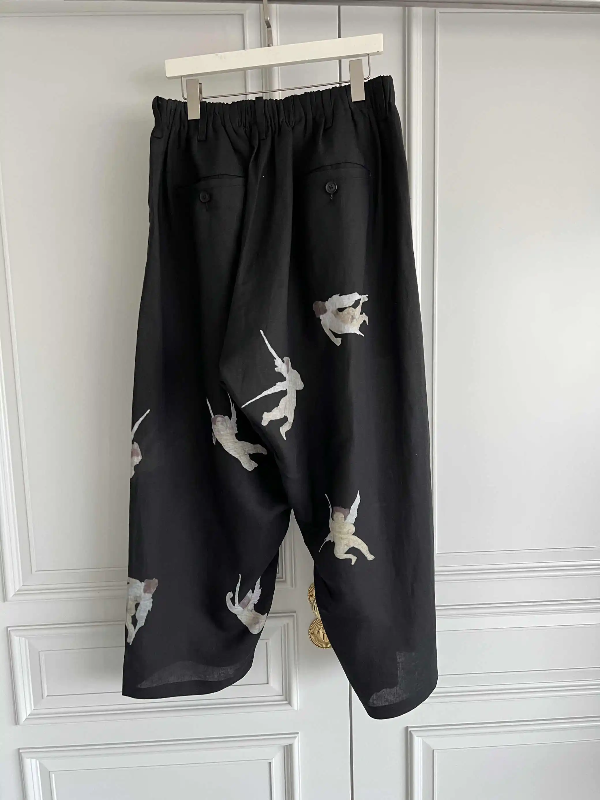 TOP-YAMAMOTO original design angel print long pants for men, linen  comfortable and loose casual pants for men - AliExpress 200000343