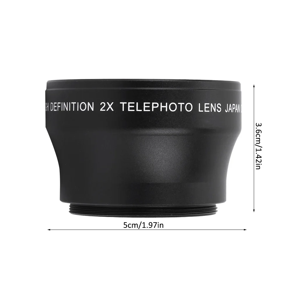 Telephoto Lens 2X Camera Lens High Definition Magnification Converter For 37mm Mount Camera 2X