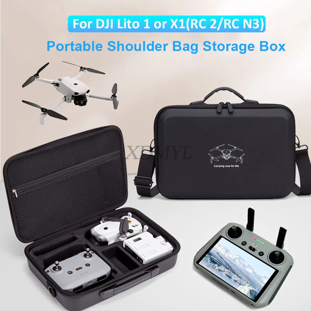DJI Lito 1/Lito X1 RC 2/N3 휴대용 숄더백 보관함 대용량 운반 케이스 보호 커버 드론 액세서리