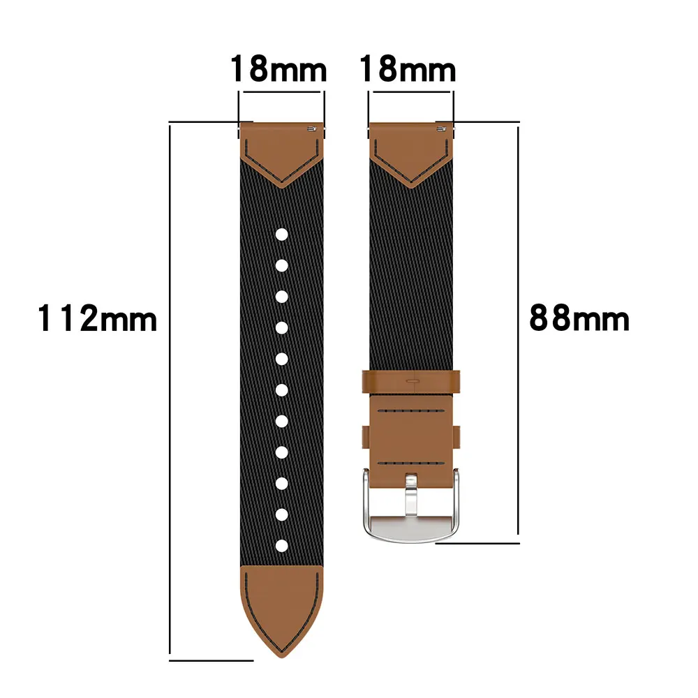 Premium 18mm Nylon Smartwatch Strap - Durable Replacement Wristband Bracelet