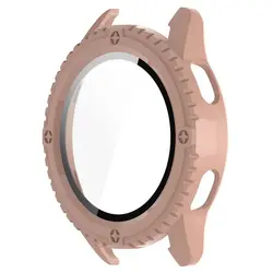 Durable Protective Case with Tempered Glass Screen Protector for Xiaomi Watch S3 (Pink)