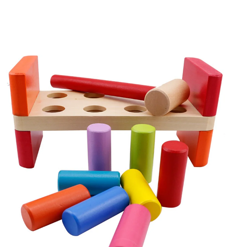 Educational Toy Wooden Hammer Pounding Bench Early Educational Childrens Childrens Toys for Toddlers Kids 4