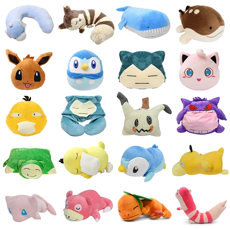 Clodsire Wailord Shiny Furret Pokemon Plush Dolls Gengar Snorlax Mimikyu Blanket Sleeping Charmander Dragonair Neck Pillow Toys
