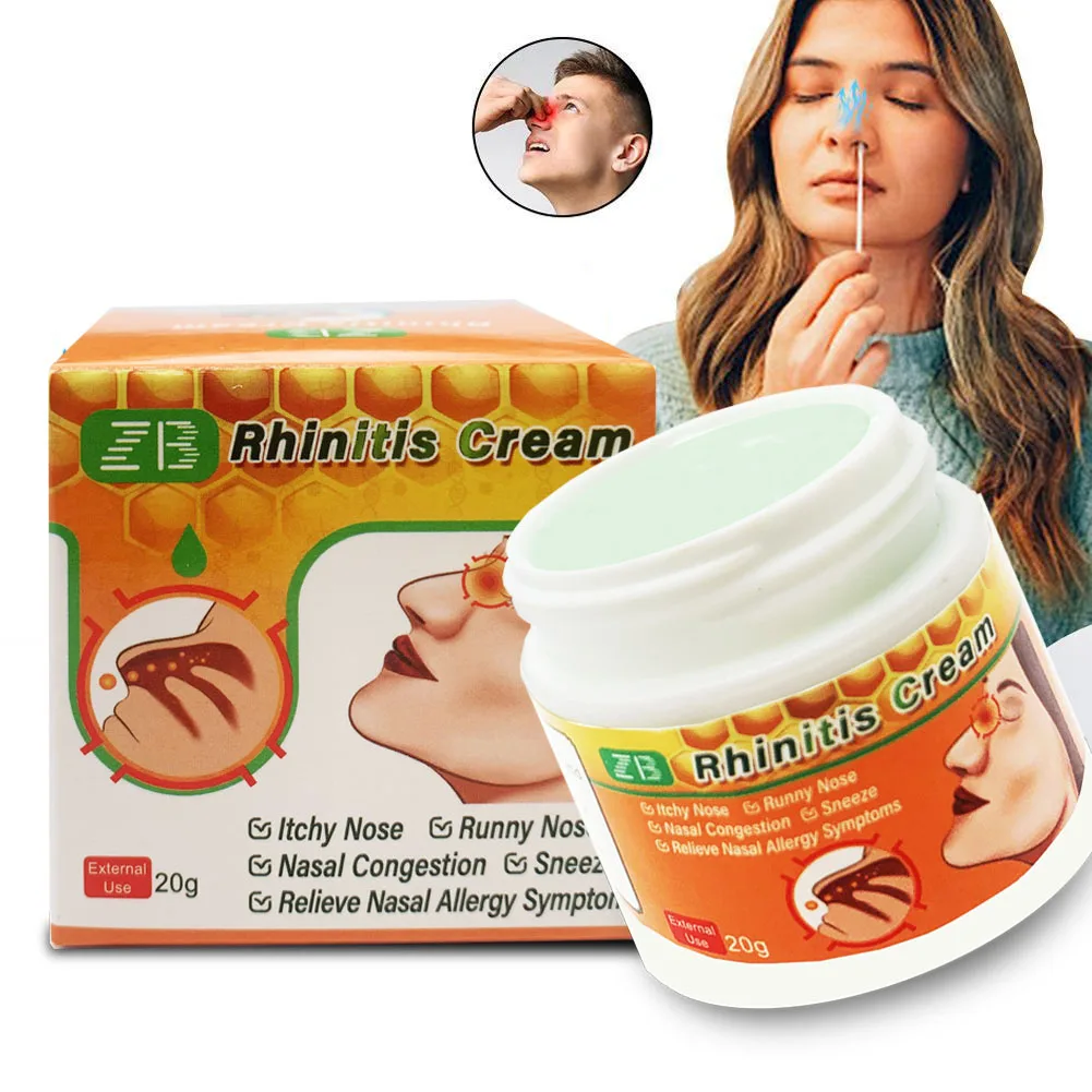 

ZB 20g Natural Herbal Rhinitis Ointment Effective Relieve Stuffy Nose Antipruritic Dressing Sinusitis Bacteriostatic Care Cream
