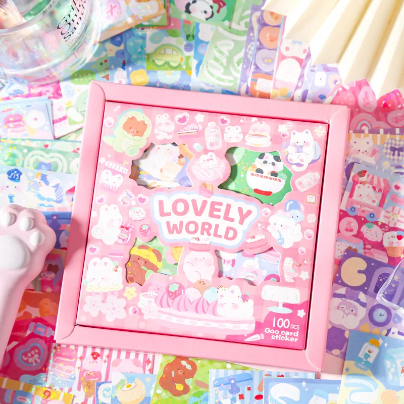 

Sticker Gift Box Cute and Creative Korean Guka Hand Account Materials Planner Stickers Kawaii Stickers