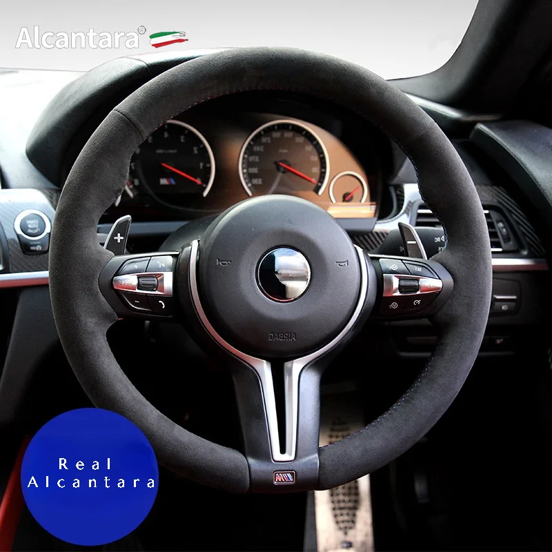 Оплетка рулевого колеса из алькантары для BMW M Sport F30 F31 F34 F10 F11 F07 F45 F46 F22 F23 M235i M240i, автомобильные аксессуары