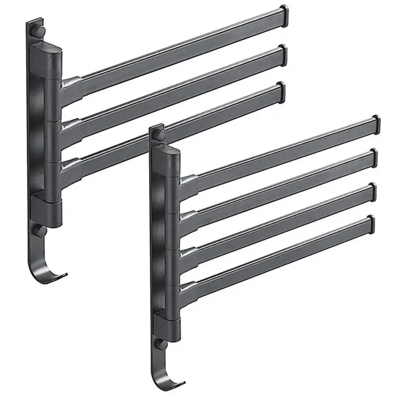 

Rotating Towel Rack Towel Bar Organizer Hanger Wall Mounted Bathroom Rotating Towel Rack Rustproof Adhesive For Toilet Wardrobe