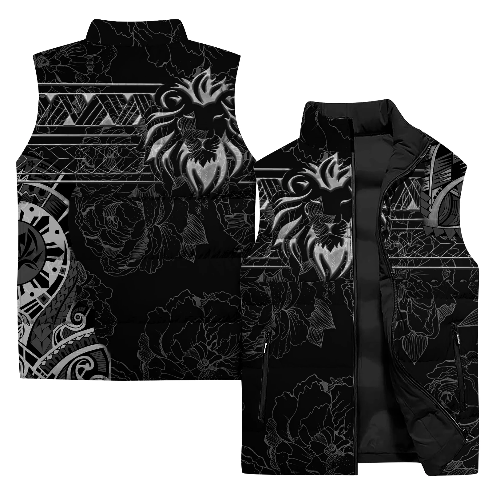 thumbnail image 1 of Chaleco de trabajo con diseño de serpiente para hombre, abrigo cálido con diseño de cuervo, novedad en abrigos y chaquetas, moda de invierno para hombre, chaleco aislante fresco de zorro para hombre,, 1 of 5