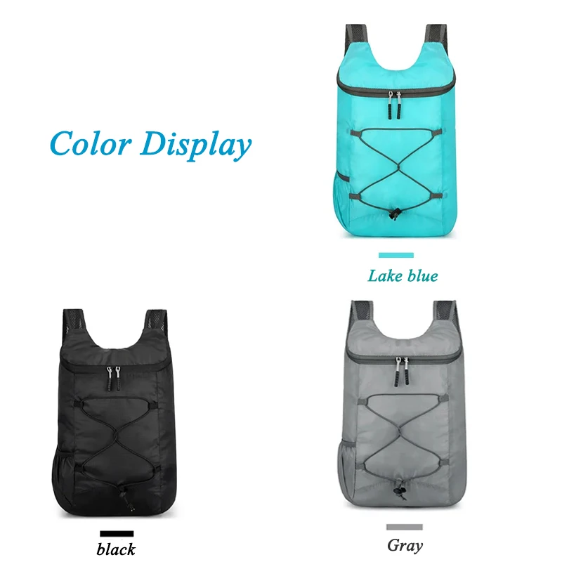 High Quality Lightweight Waterproof Nylon Fabric Outdoor Sports Bag Large Capacity Foldable Camping Backpack Hiking Day Bag