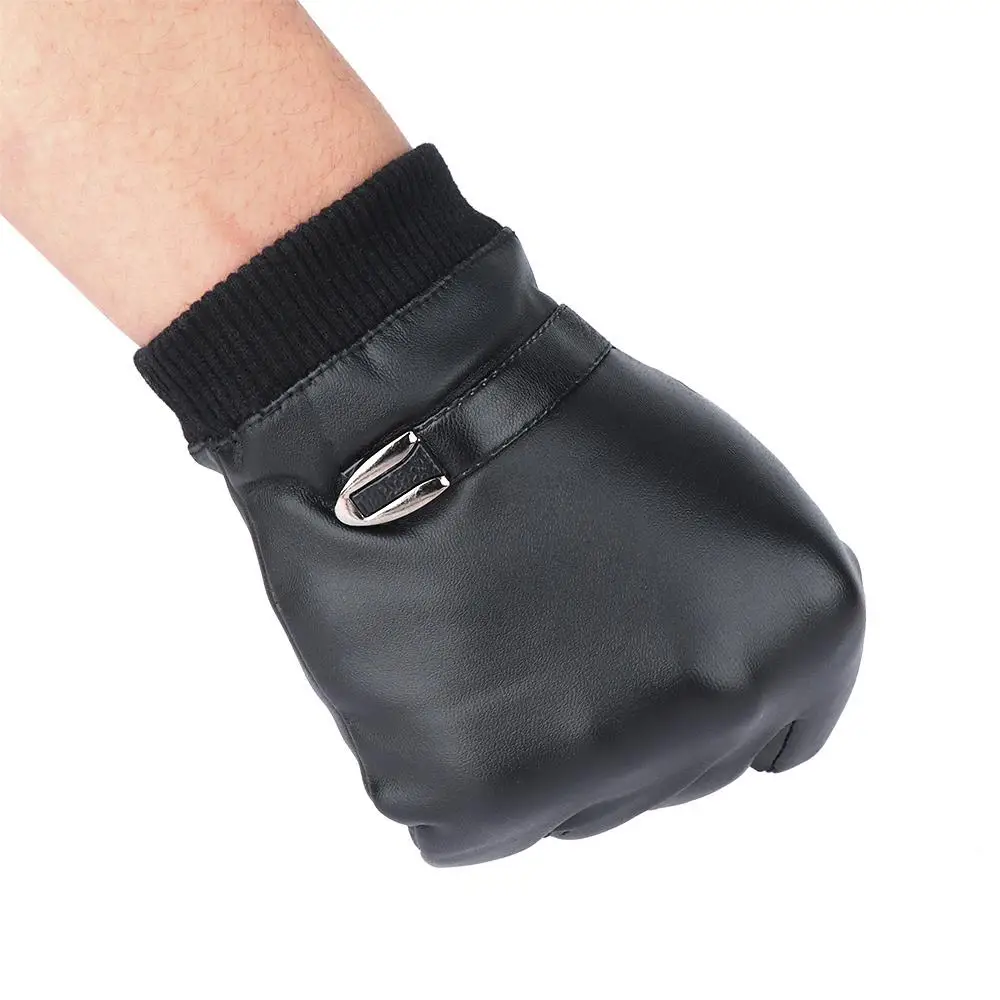 

Warm Men PU Leather Sport Accessories Outdoor Equipment Riding Gloves Cycling Gloves Half Finger Gloves