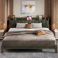King Bed Frame, Storage Headboard with Charging Station, Solid and Stable, Noise Free, No Box Spring Needed, Easy Assembly 1