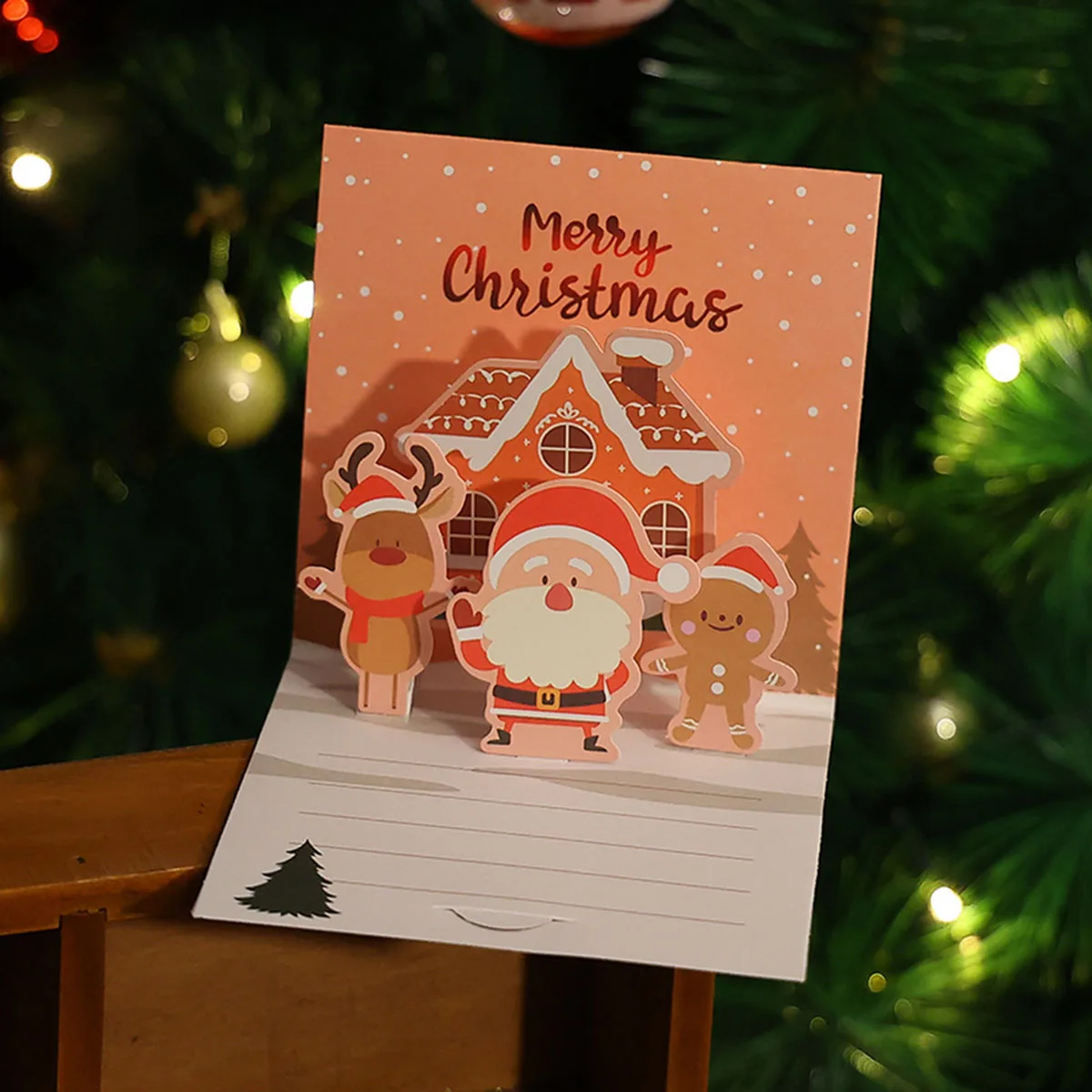 1/2/4 Pack 3D Christmas Greeting Cards Thanksgiving Holiday Blessings DIY Christmas Eve Blank Cards with Envelopes – Detail 8