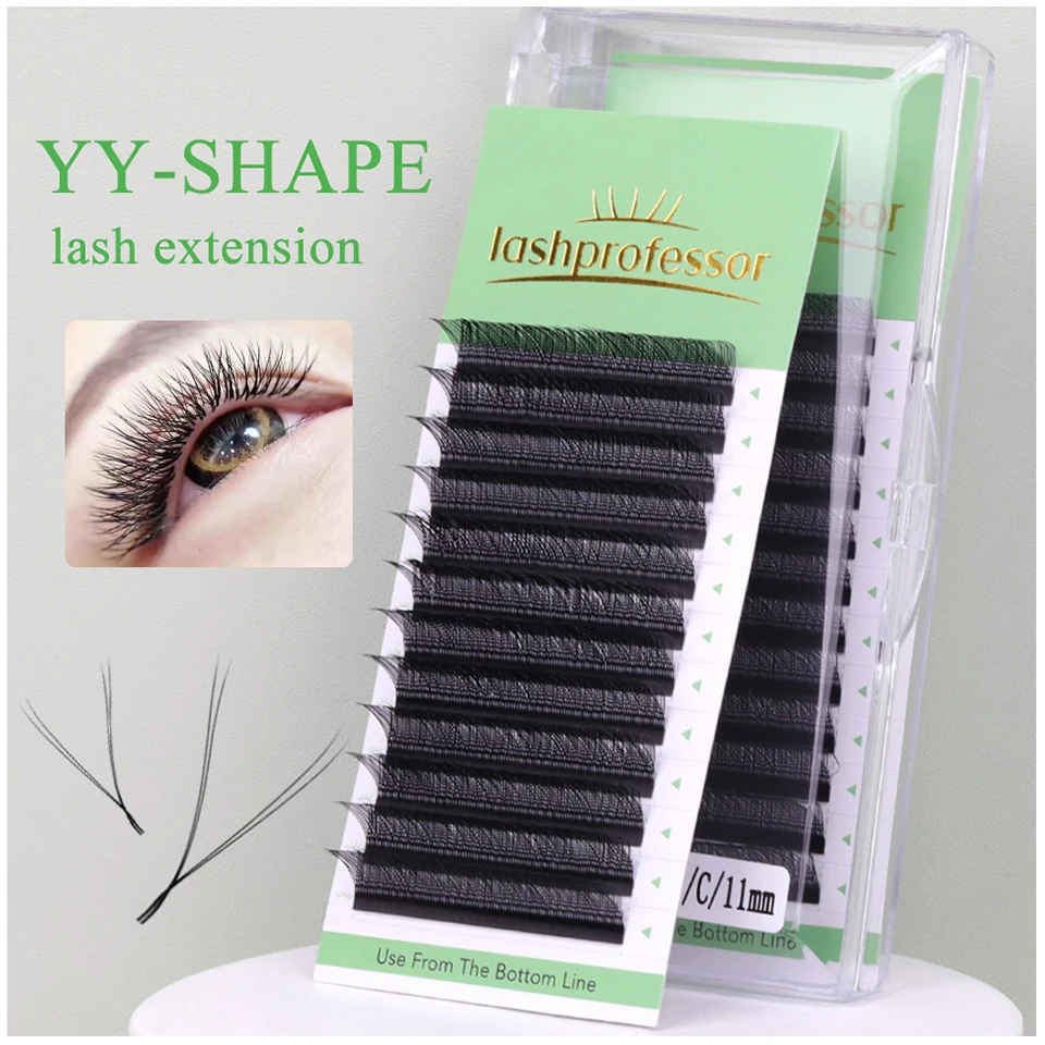 

Lashprofessor YY W Shape Eyelash Extension 3D 4D 5D Clover Mesh Net Cross Soft False Individual Premade Fans Makeup Volume Cilia