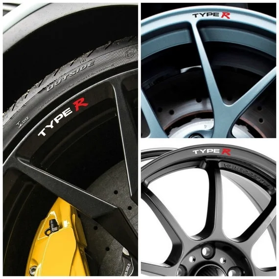 

For 6x Honda TYPE R Rims Alloy Wheel Decals Stickers Curved Graphics Kit Integra Civic Accord CRX Cr-Z