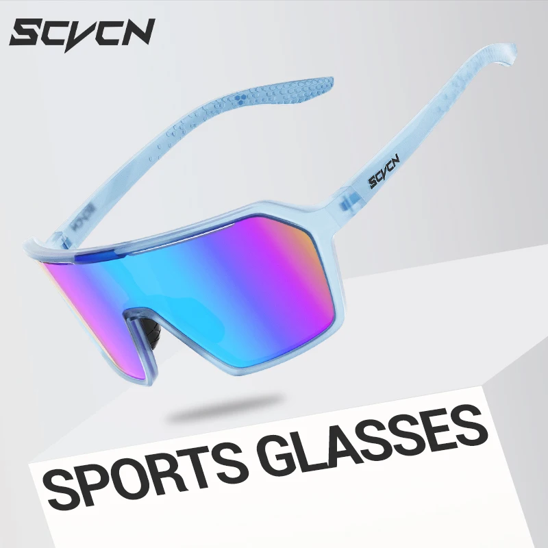 Cycling Sunglasses SCVCN Men Outdoor MTB Road Bike UV400 Eyewear Women Bicycle Sports Hiking Mountaineering