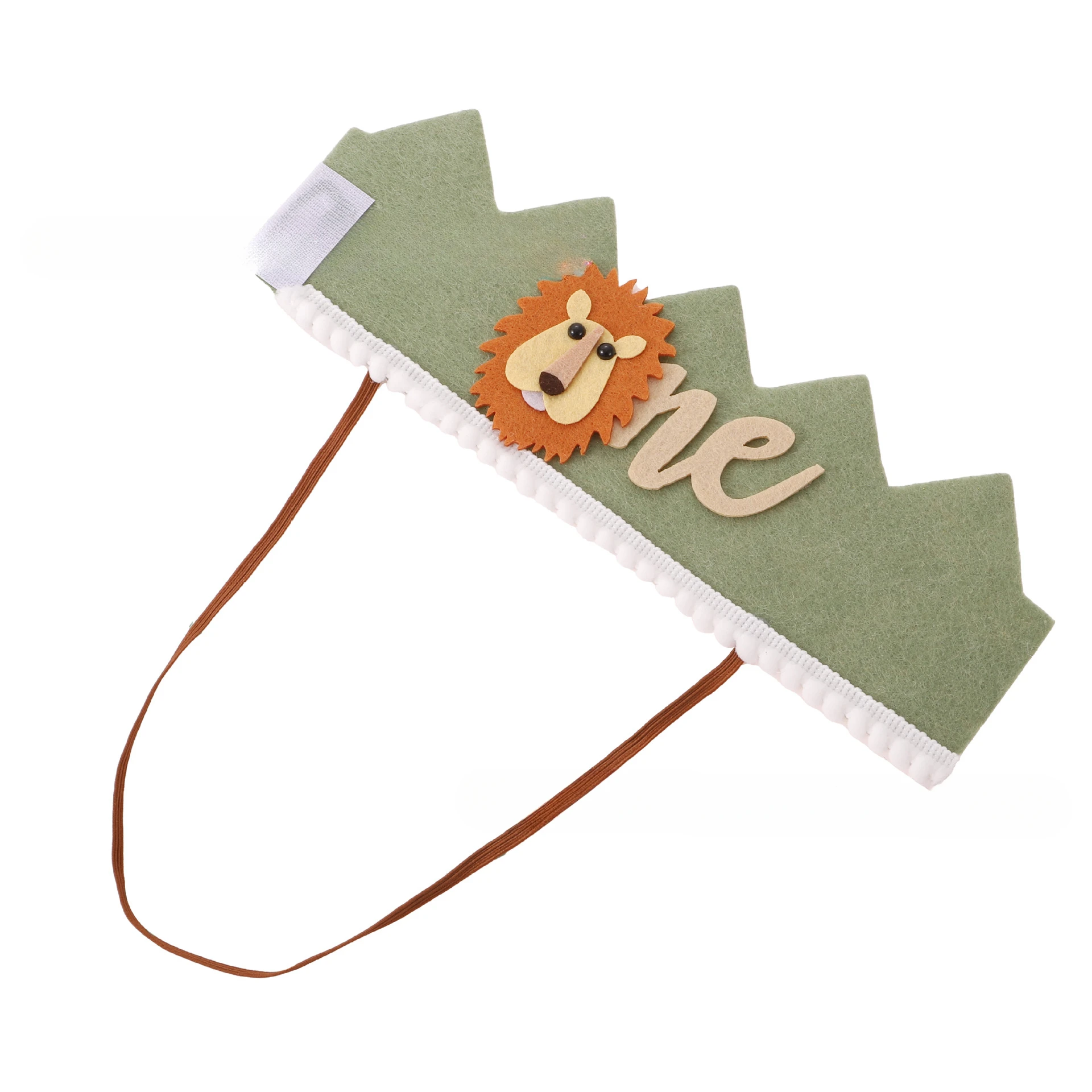 1Pcs First Kids Birthday Party Glitter Brown Bear Hat ONE Burlap Lion Birthday Crown Baby Shower Photoprops Party Decorations