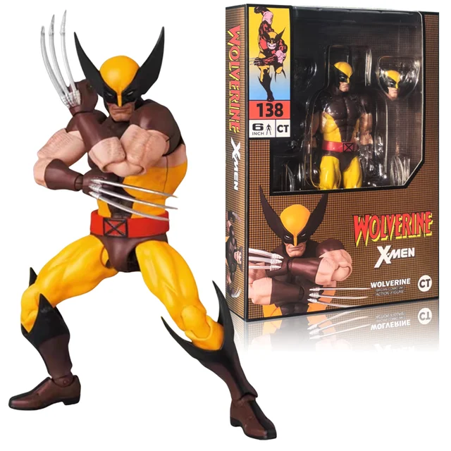 Wolverine Figure Mafex 138 Brown Comic X-Men Deadpool & Wolverine Action Anime Figurine Model Statue Toys Christmas Gifts