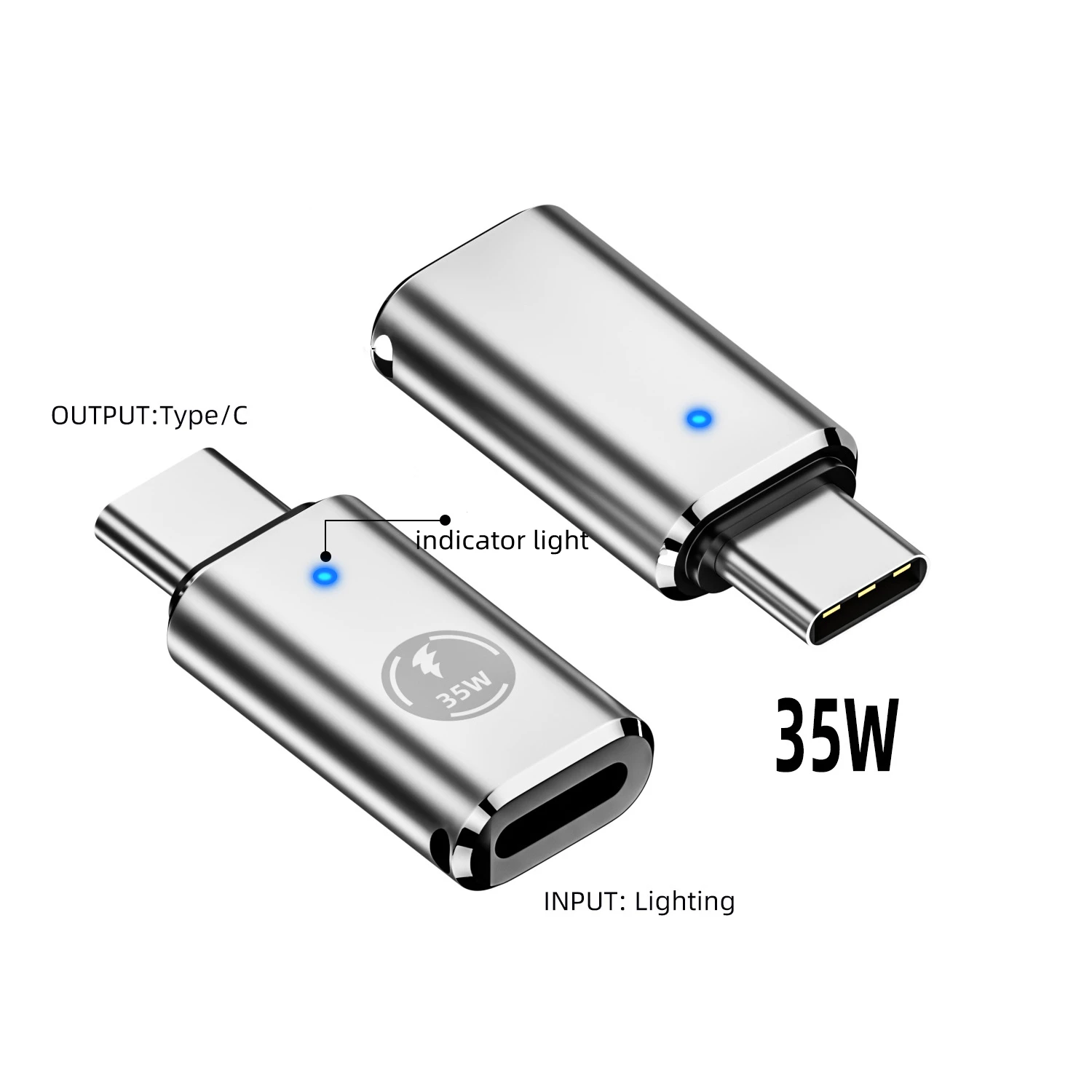 

27W 35W PD Charging USB C Mobile Phone Adapter for IOS Phone15 Series Ipad Pro 8Pin Female to Type-C Male Converter Connector