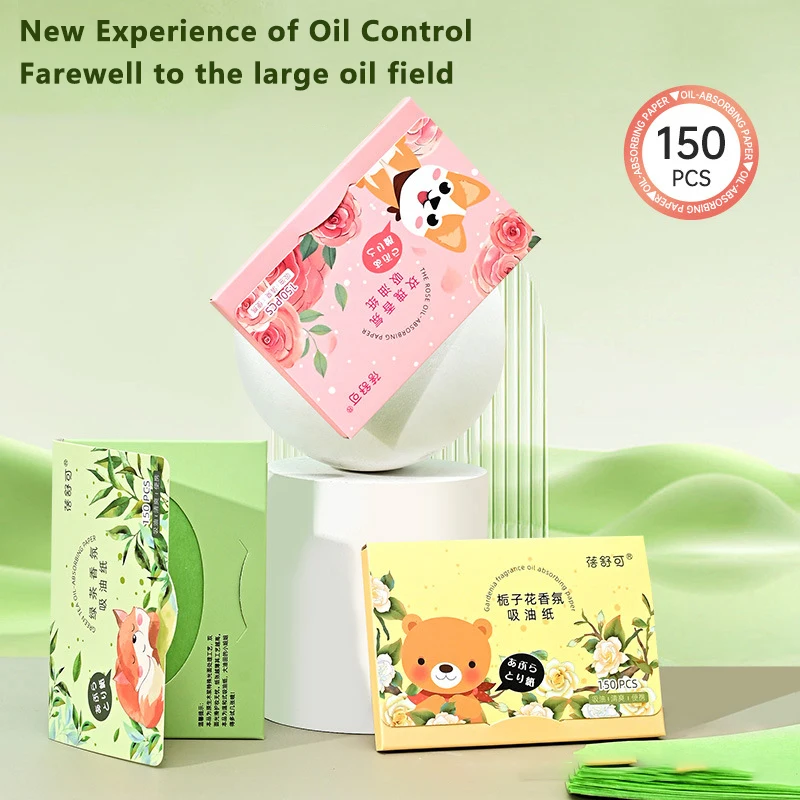 150pcs Protable Face Oil Blotting Paper Matting Face Wipes Facial Cleanser Oil Control Oil-Absorbing Cleaning Tools